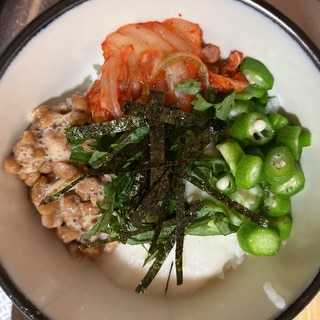 おくらと山芋のネバネバ丼